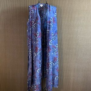 LuLaRoe beautiful blue floral midi vest